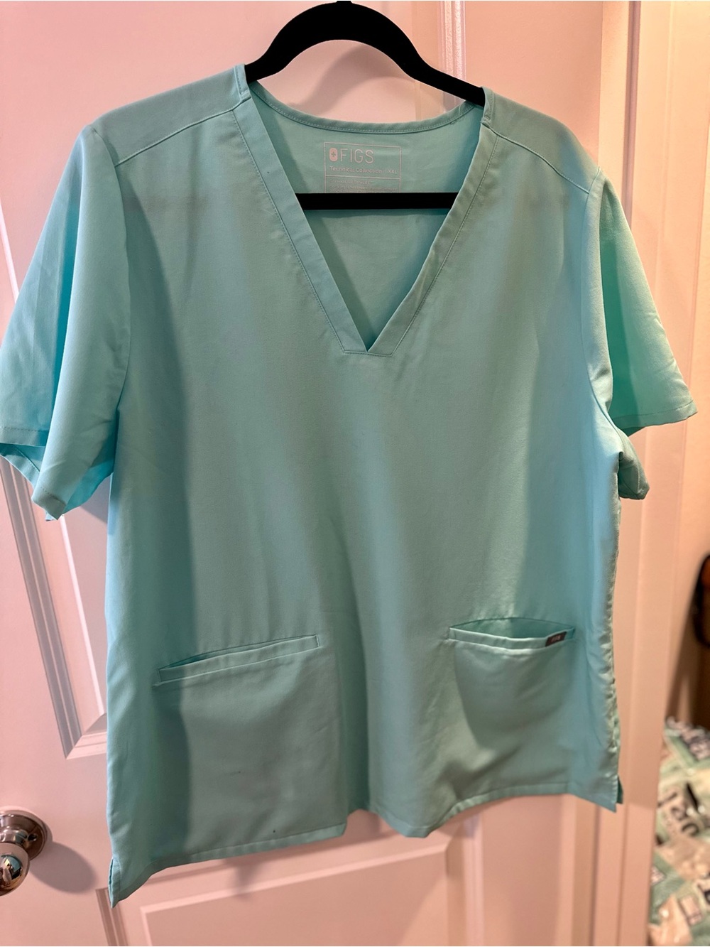 Figs Casma Scrub Top FRESH AQUA 2XL